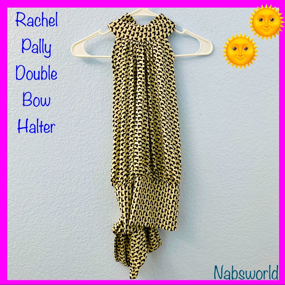 RACHEL PALLY CREAM/BLACK DOUBLE BOW HALTER TOP! 🌞